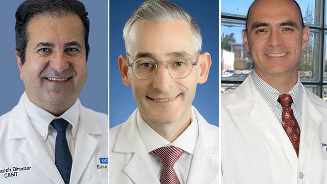 Dr. Bijan Najafi, Dr. Bryan Burt and Dr. Hugh Gelabert.