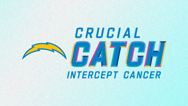 Crucial Catch Intercept Cancer logo with stylized yellow lightning bolt
