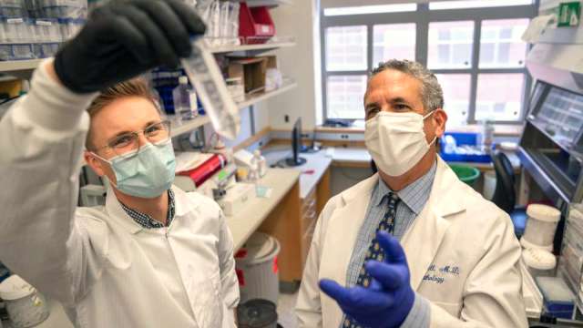 UCLA Health Jonsson Comprehensive Cancer Center Director Dr. Michael Teitell and team in his lab