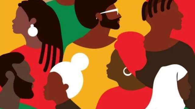 illustration of Black people looking left and right