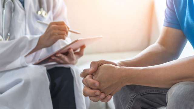 Patient having consultation with a doctor