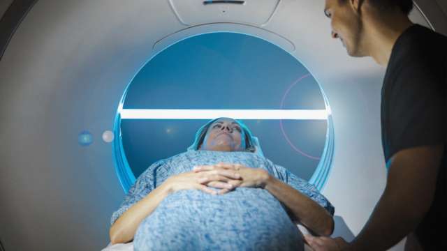 Patient entering an CAT Scan