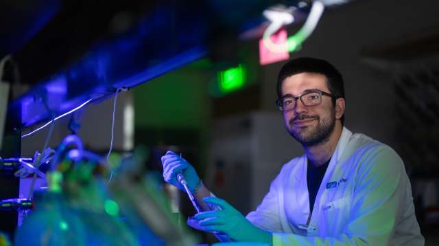 A young UCLA scientist in the lab