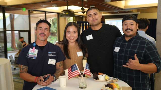 Members of the Bruin veteran community connect during UCLA’s annual Veterans Day reception