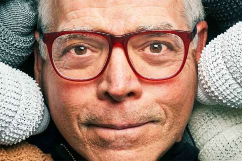 Dr. Leonard Rome surrounded by 3D models of cell vaults.