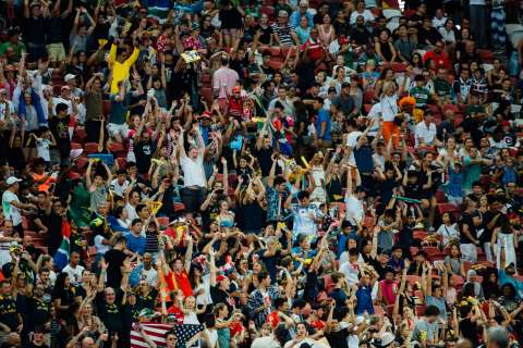 fans in a stadium
