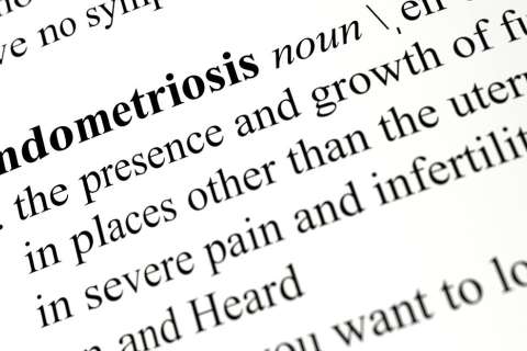 Definition of "endometriosis" from a dictionary page.