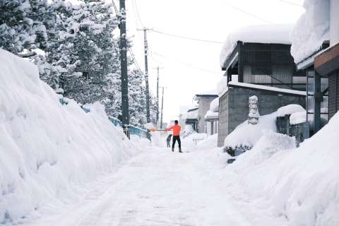 A person is shoveling snow.