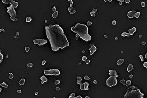 A close-up of nanoparticles.