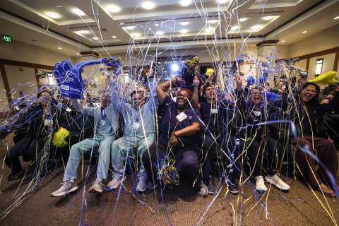 Nurses celebrate Magnet recognition.