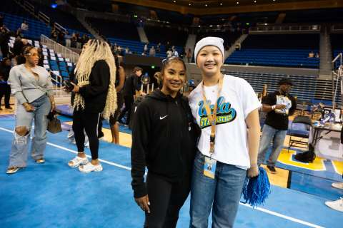 Olympian Jordan Chiles with Annalise Cheng