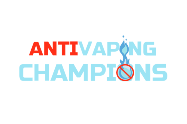 A logo with the text Anti Vaping Champions