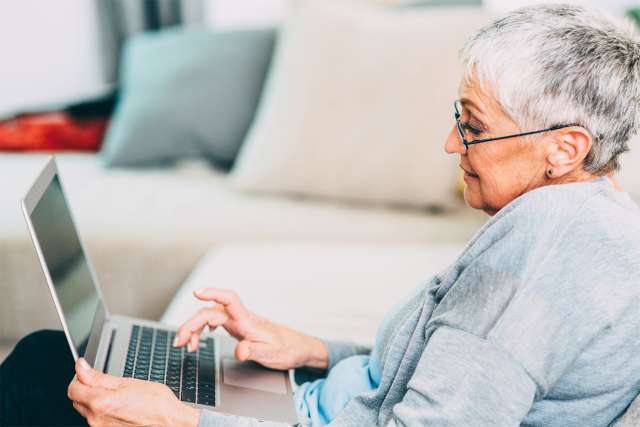 Older woman on laptop