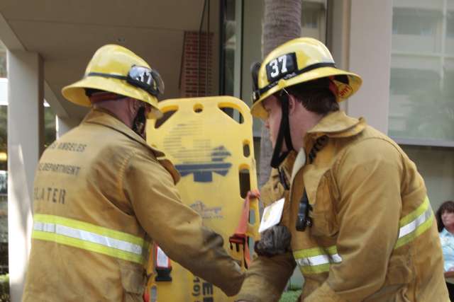 Two firefighters.
