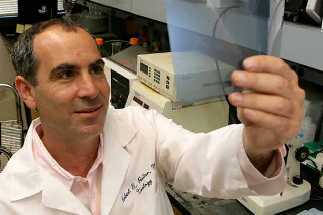 Dr. Robert Reiter examining x-ray film