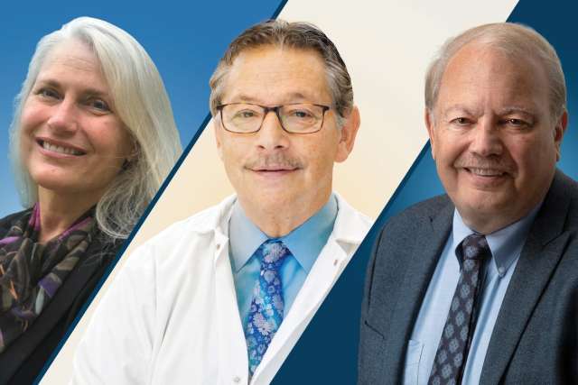 Headshots of Susan Ettner, Donald Kohn and Dennis Slamon.