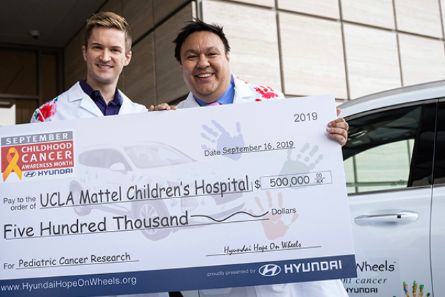 Drs. Scott Nowicki and Steven Jonas during Hyundai Hope on Wheels event at UCLA