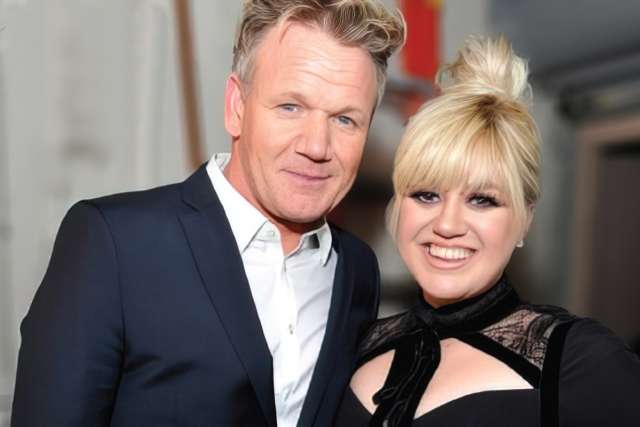Kelly Clarkson Gordon Ramsay at Taste for a Cure