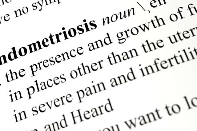 Definition of "endometriosis" from a dictionary page.