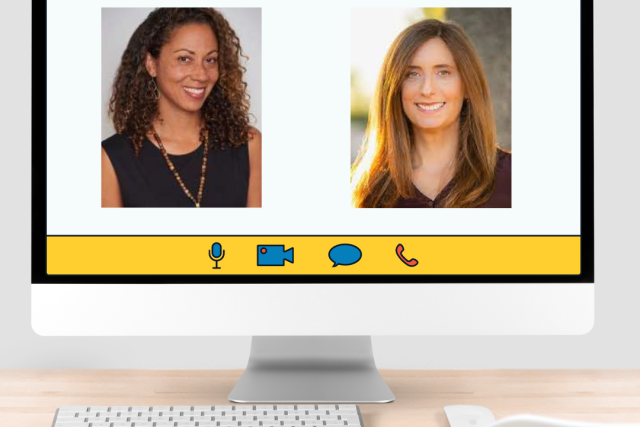 Computer screen showing Allyson Pimentel and Diana Winston 