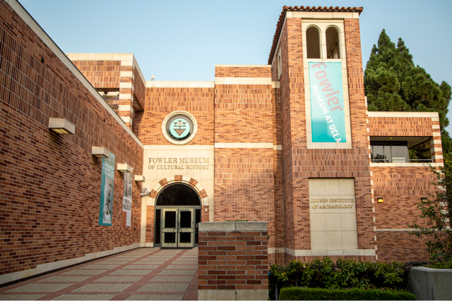 brick building labeled fowler museum