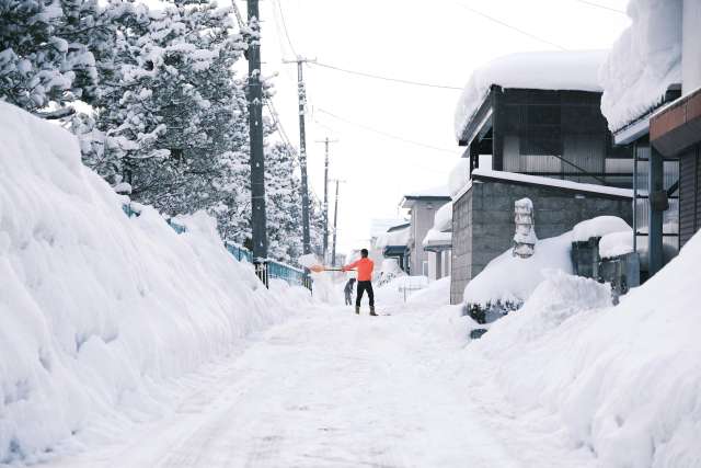 A person is shoveling snow.