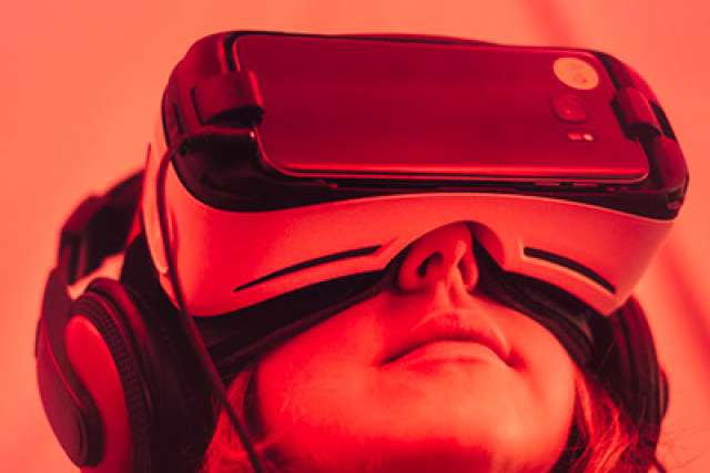 Person wearing VR device