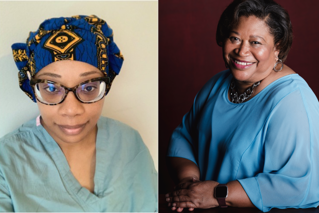 A Black female doctor and a Black female pastor