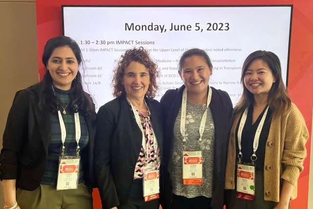 Fellowship Director Joanna Schaenman with previous UCLA TID Fellows at the American Transplant Congress