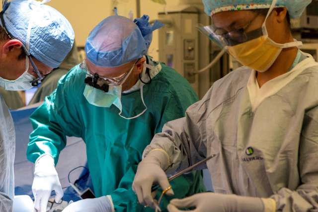 Dr. Jeffrey Veale performs a kidney transplant