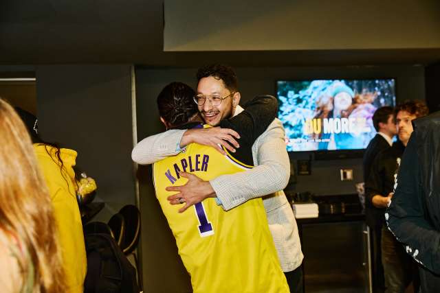 Dr. Will Sheppard hugs patient Kevin Kapler.