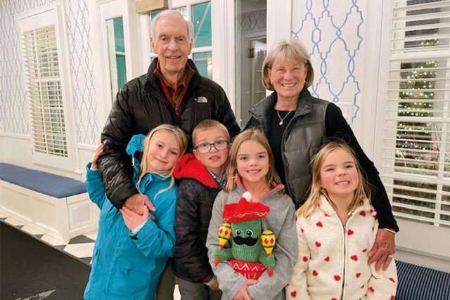 Timothy and Melissa Pennington and their grandchildren.