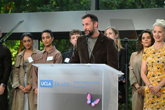 Noah Wyle on stage at the Rape Treatment Center luncheon.