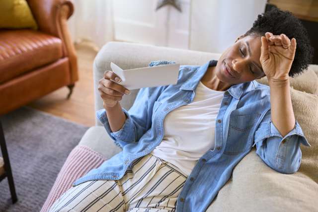 A woman experiences a hot flash.