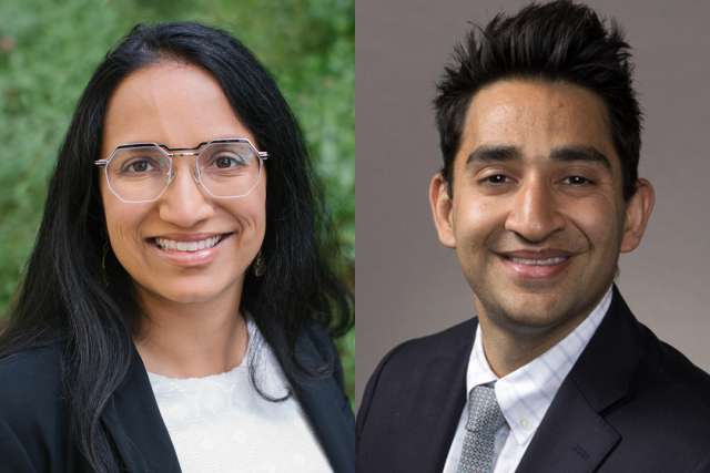 Headshots of Dr. Aparna Bhaduri and Dr. Kunal Patel. 