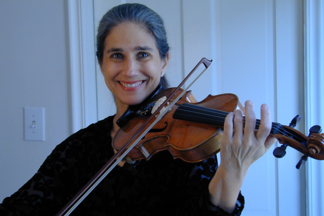 Constance Meyer playing the violin