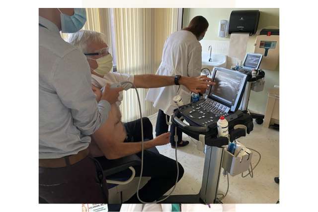 Fellow performing ultrasound