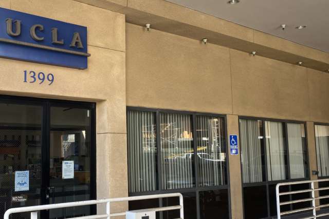 outdoor view of the UCLA CARE Center building entrance