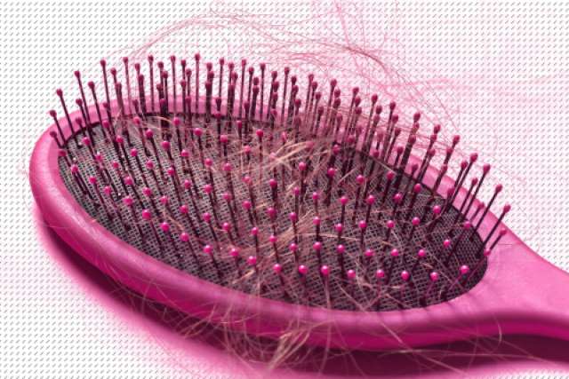 Hair on brush