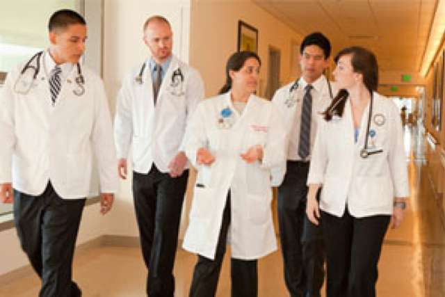 doctors walking and talking