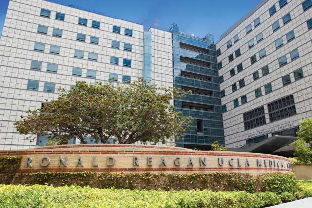 Ronald Reagan UCLA Medical Center exterior with signage