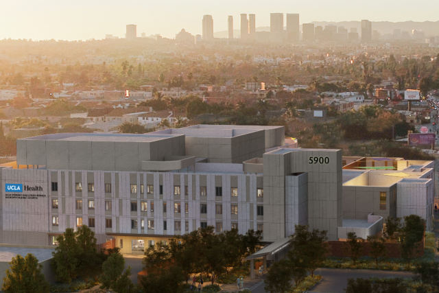 Resnick Mental Health Campus aerial sunset view