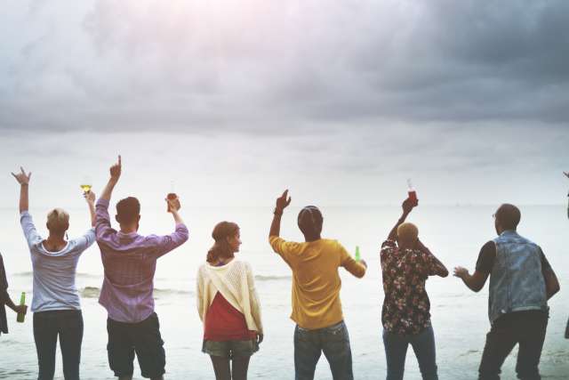 Cancer survivors standing together
