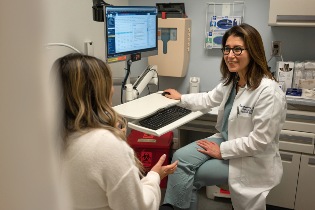 Cancer survivor Grace Geaga and UCLA's Dr. Sanaz Memarzadeh