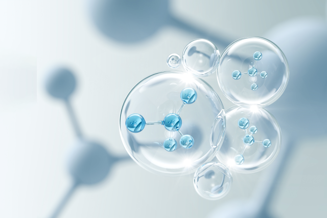 Molecules floating in globes