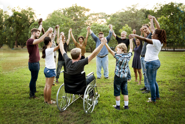 Cancer survivors standing strong together