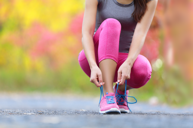 Jogger getting ready for a marathon run
