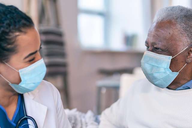 Doctor with patient