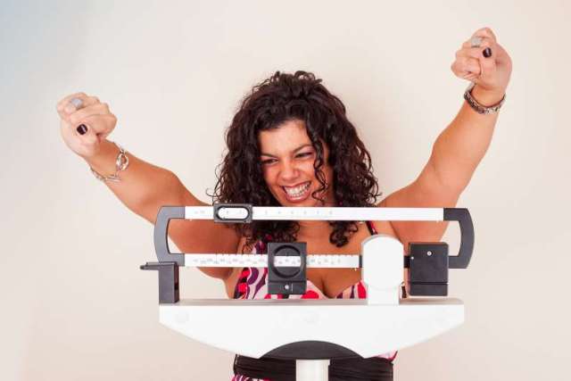 Woman excited to lose weight