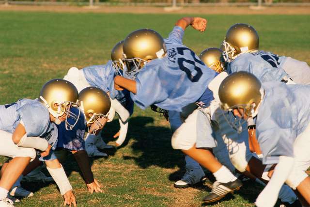 Children playing football